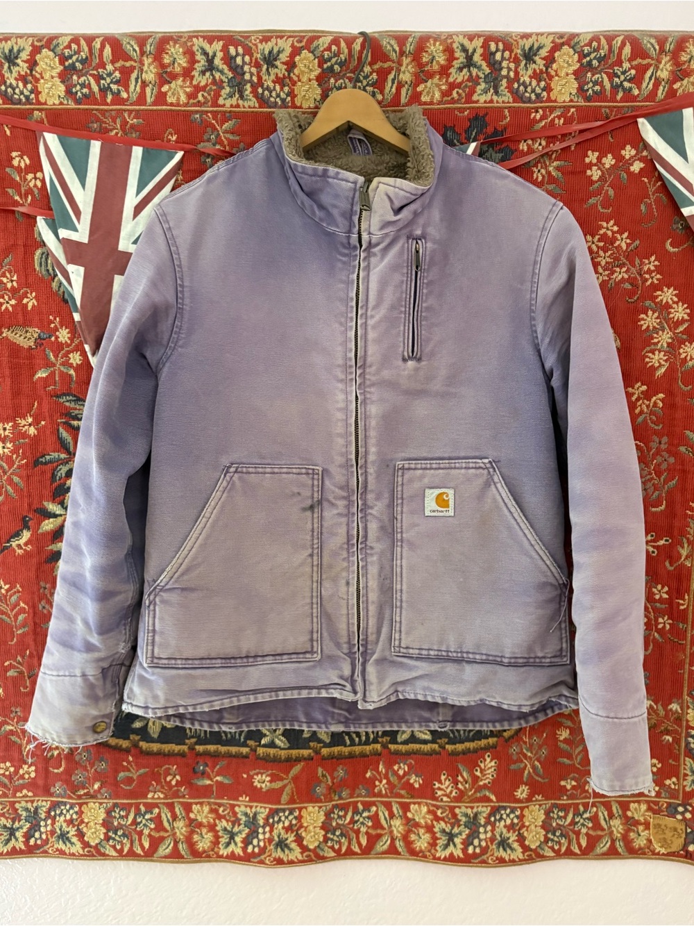 Classic Distressed Carhartt Lavender Utility Jacket